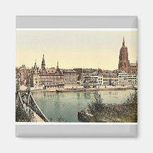 Untermainquai, Saalhof und Kathedrale, Frankfort a Kühlschrankmagnet