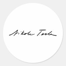 Unterschrift des Strom-Genies Nikola Tesla Stickers