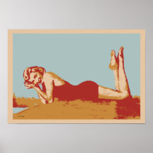 Unterzeichnete Popkunst Pinup retro Vierzigerart Posterdruck