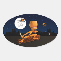 Urban Ninja Oval Stickers