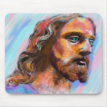 Ursprünglicher Jesus, der Mousepad malt