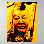 Ursprünglicher Kunst-Druck rotes Goldbuddhas Posterdrucke
