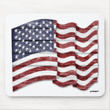 US-Flagge mit hölzernem Korn Mauspads