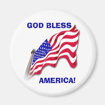 US-FLAGGEN-"GOTT SEGNEN AMERIKA" Magnet Kühlschrankmagnet