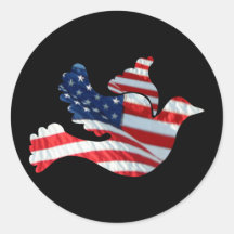 US-Flaggen-Taube Runde Sticker