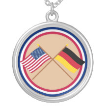 US und Deutschland gekreuzte Flaggen Selbst Gestalteter Schmuck