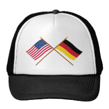 US und Deutschland gekreuzte Flaggen Retrokultkappe