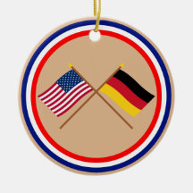US und Deutschland gekreuzte Flaggen Weihnachtsornament