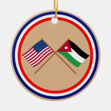 US und Jordanien gekreuzte Flaggen Weinachtsornamente