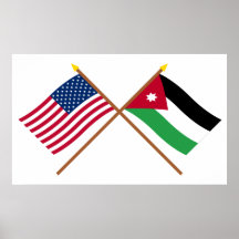 US und Jordanien gekreuzte Flaggen Posterdrucke