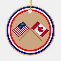 US und Kanada gekreuzte Flaggen Ornament