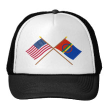 US und Sapmi gekreuzte Flaggen Baseball Kappe