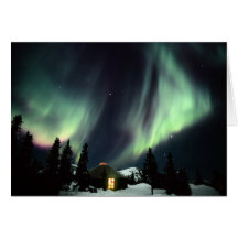 USA, Alaska, Chena heiße Quellen. Aurora Grußkarte