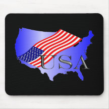 USA blau+Flaggen Mousepad