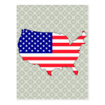 USA-Flaggen-Karte Größengleich Postkarte