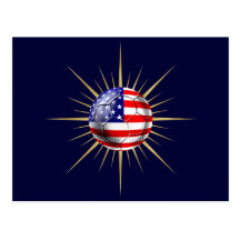 USA-Fußballfanatiker futbol US-Flaggenball Postkarte
