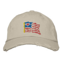 USA-Herz-Flagge gestickter Hut Besticktes Cap