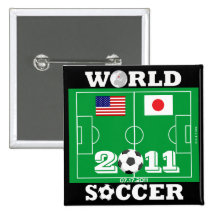 USA Japan abschließender Knopf des Frauen-Fußball- Button