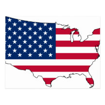 USA-Karte, Vereinigte Staaten kennzeichnen Postkarten