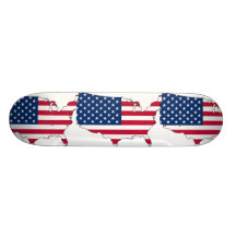 USA-Karte, Vereinigte Staaten kennzeichnen Skateboard Bretter
