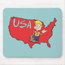 USA-Karten-Cartoon-Kunst Mauspads