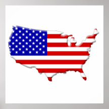 USA kennzeichnen u. Land-Form Plakatdrucke