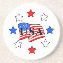 USA kennzeichnen und Sterne Getränke Untersetzer