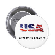USA-Liebe verlässt es oder es Buttons