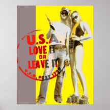 USA-Liebe verlässt es oder es Plakatdruck