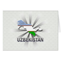 Usbekistan-Flaggen-Karte 2,0