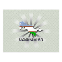 Usbekistan-Flaggen-Karte 2,0 Postkarte