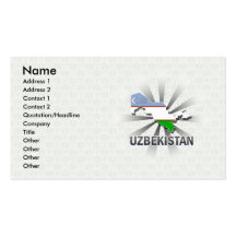 Usbekistan-Flaggen-Karte 2,0 Visitenkarte
