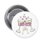 Usher, der Identifikations-Knöpfe Wedding ist Buttons