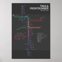Utah-Schienen-Durchfahrt-Karte Plakat