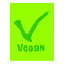 V ist für vegane Postkarte