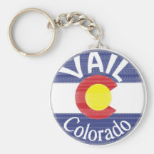 Vail Colorado Kreisflagge Schlüsselanhänger