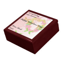 Valentine-Geschenk-Kasten mit Blumen u. Schmetterl Erinnerungskiste