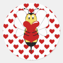 Valentine-Hummel-Bienen-Aufkleber