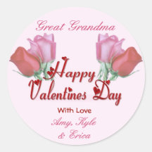 Valentine-Rosen - große Großmutter Runder Sticker