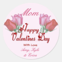 Valentine-Rosen - Mamma Runder Sticker