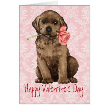 Valentine-Rosen-Schokoladen-Labrador Karte
