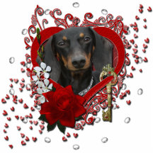Valentines - Schlüssel zu meinem Herzen - Dackel - Fotostatuen