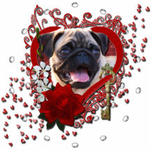Valentines - Schlüssel zu meinem Herzen - Mops Acrylausschnitt