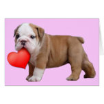 Valentinsgruß-Bulldoggenwelpe notecard Grußkarten
