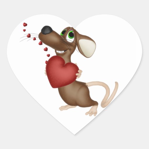 Valentinsgruß-Mäuseaufkleber