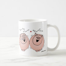 Valentinsgruß-Schwein-Lachen! Tee Tassen