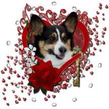 Valentinsgrüße - Schlüssel zu meinem Herzen - Corg Photostatue