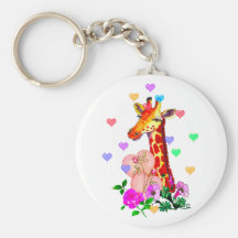 Valentinstag-Giraffe Schlüsselanhänger