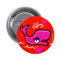 Valentinstag reizende Dovey Wal-Illustration Buttons