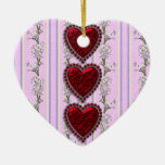 Valentinstag-rote Herzen auf Rosa Ornament